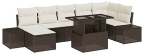 vidaXL Kerti Kanapé Szett párnával 8 pcs Barna és krémszínű