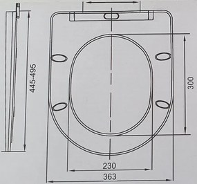 Viva FEKETE BRILLA SLIM XL WC ülőke - duroplast - lecsapódásgátlós - levehető klikk - 46 x 36,5 cm