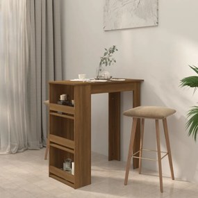 barna tölgy színű bárasztal tárolópolccal 102 x 50 x 103,5 cm