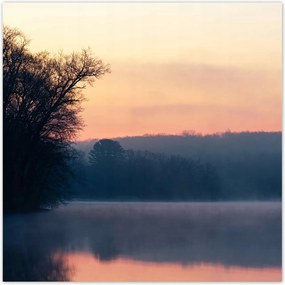 Poszterek 100x100 Tél Köd Erdő Tó