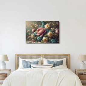 Kép - Természet csendélet virágokkal - festmény (90x60 cm)
