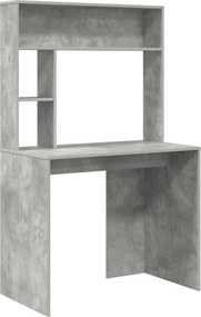 vidaXL Asztal polcokkal Beton Szürke 91 x 50 x 149 cm Faanyag