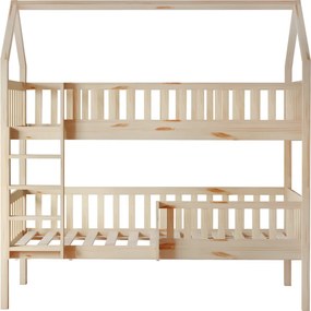 Montessori emeletes ágy pótággyal, természetes, VENITA TYP 1