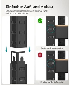Álló polc, könyvespolc, tárolópolc 40 × 80 × 160 cm, barna/fekete