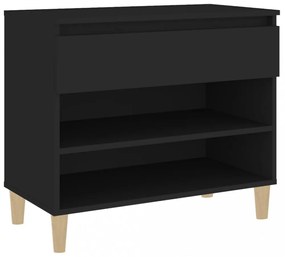 fekete szerelt fa cipősszekrény 70x36x60 cm