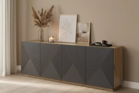 Asha négyajtós komód 200 cm - artisan / matt rivier stone