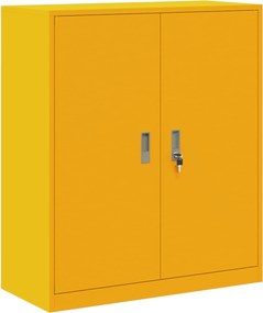 vidaXL Tárolószekrény Mustár sárga 90 x 40 x 105 cm Acél