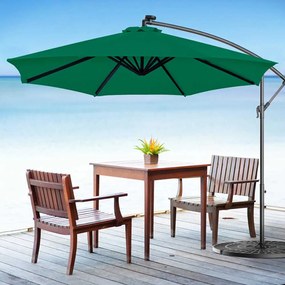 Függő napernyő 2,7 m, zöld