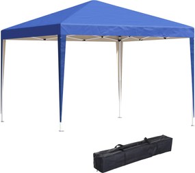Outsunny 3x3 m-es Pavilon, vízlepergető, téli időjárásnak ellenálló, összecsukható, UV-védett Pavilon - Kerti sátor táskával, Kerthez, Kék | Aosom