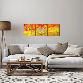 Absztrakció kép - festmény (órával) (90x30 cm)