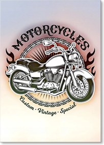 Fém poszter vintage motorcycles Ajándék 22 x 31 cm
