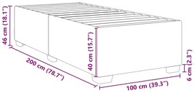 szürke műbőr ágykeret 100x200 cm