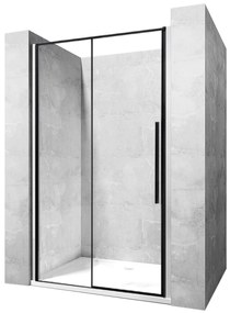 Rea Solar Black drzwi prysznicowe 140 cm wnękowe czarny półmat/szkło przezroczyste REA-K6359