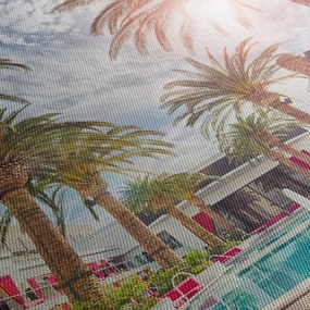 Kép - pálmafák úszómedencével (120x50 cm)