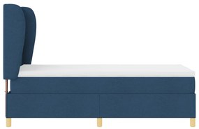 Boxspringágy Mattal - Kék - 90x190 cm - Szövet