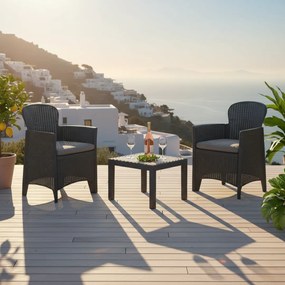 Kerti garnitúra AKITA, 3 részes, antracit színben I.P.A.E-Progarden