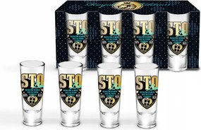 Poharak 4 db 100 Éveseknek 100 Születésnap 100% Man