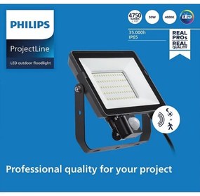 Philips - LED Kültéri reflektor érzékelővel PROJECTLINE LED/50W/230V IP65 4000K