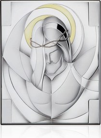 Jézus modern ezüst kép aranyozással Méret: 11x14 cm