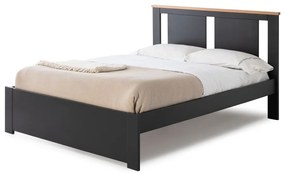 Sötétszürke franciaágy ágyráccsal 140x190 cm Enara – Marckeric