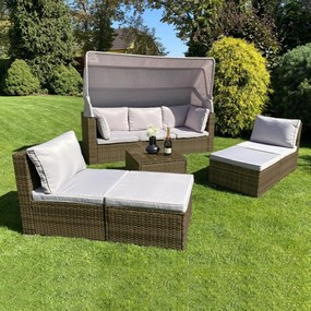 BELVEDERE Rattan kanapé szett összecsukható tetővel