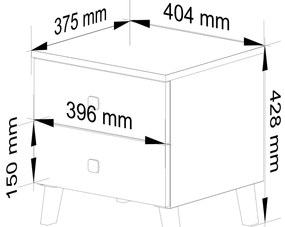 Éjjeliszekrény Mobian 2 (kasmír). Akció -19%. 1107564