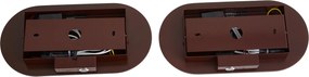 2 db-os retro fali lámpa barna, 3 fokozatban szabályozható LED-del és USB-C-vel - Lila