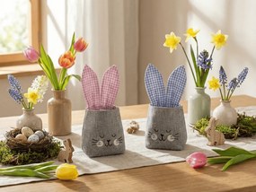 Naturo anyagzsák nyúl formájú, 14x14 cm - több változat Termék színe: Rózsaszín