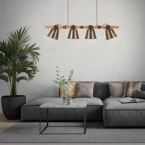 Briloner 4406-044 - Csillár zsinóron TALE 4xE27/40W/230V barna