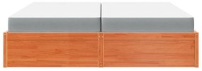 viaszbarna tömör fenyőfa ágy matraccal 200 x 200 cm