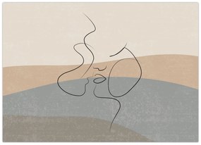 Kép - Line art csók (70x50 cm)