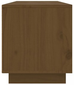 mézbarna tömör fenyőfa TV-szekrény 140 x 35 x 40 cm