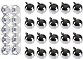 Sima gömb 6 cm 20 db ezüst