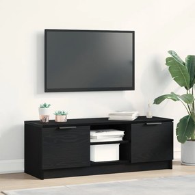 TV Szekrény Fekete Tölgy 102x35x36,5 cm Felépített Fa