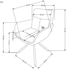 K495 forgatható étkezőszék bézs/kasmír
