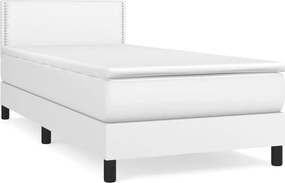 vidaXL fehér műbőr rugós ágy matraccal 80 x 200 cm
