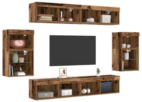 F Floating Shelf 2 db Régi fa 40x28.5x40 cm Mérnöki fa