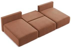 Téglavörös kinyitható-tárolóhelyes sarokkanapé Kalena – Makamii