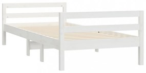fehér tömör fenyő ágykeret matrac nélkül 80 x 200 cm