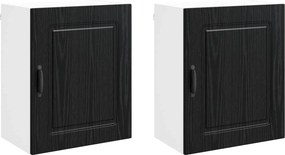 vidaXL Konyhaszekrény Kalmar 2 pcs Fekete tölgy 50 x 31 x 60 cm