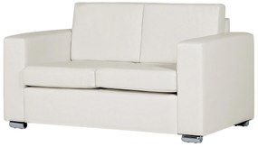 Kétszemélyes Fehér Bőr Kanapé  HELSINKI Beliani