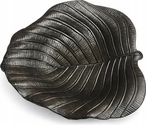 Dekorációs Tál Levél Fekete 17 cm Műanyag Dekoráció
