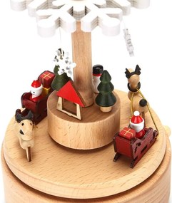 Felhúzható fa zenedoboz karácsonyra dekoratív játék