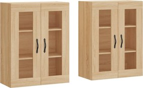 vidaXL 2 db sonoma tölgy színű szerelt fa falra szerelhető szekrény