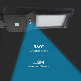 LED Napelemes utcai lámpa érzékelővel LED/40W/9,6V IP65 6000K + távirányító