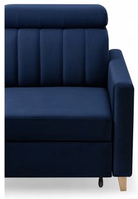 Vario sarokkanapé ágyfunkcióval, univerzális állású - sötétkék Bluvel 86 velúr
