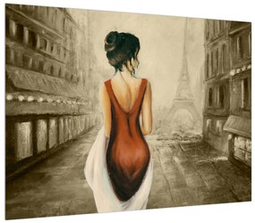 Eiffel torony és egy hölgy (70x50 cm)