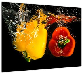 Kép - paprika a vízben (üvegen) (70x50 cm)
