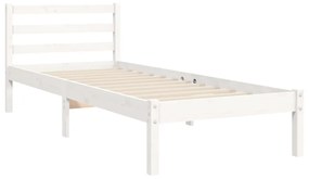 fehér tömör fa ágykeret fejtámlával 90 x 200 cm