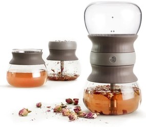 Világosbarna üveg teáskanna szűrővel 500 ml – Lékué